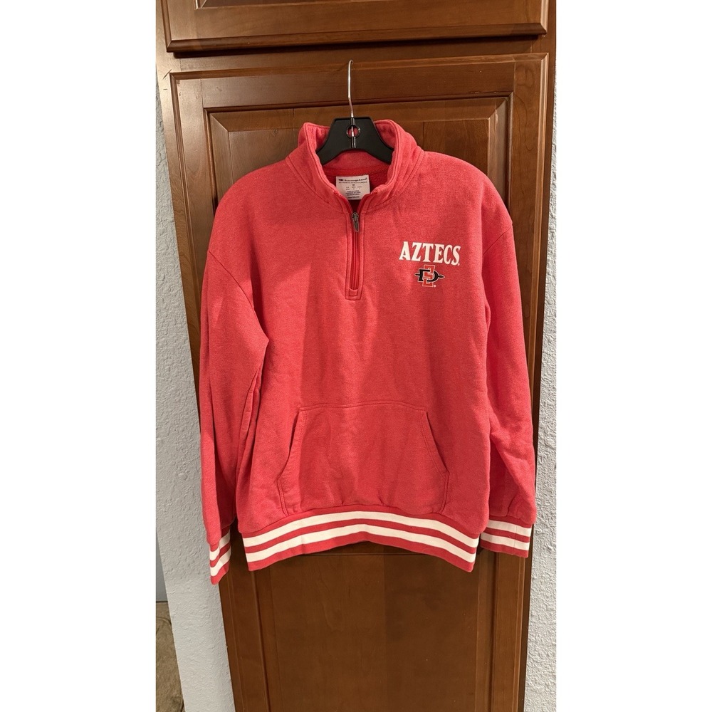 Champion San Diego State Aztecs 1/4 Zip Pullover Red Warm Sports Casual Unisex M